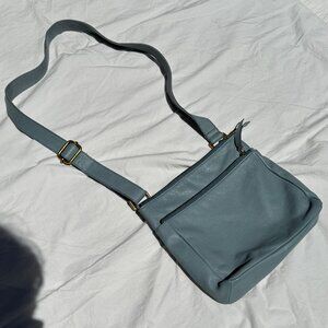 Light Turquoise Blue Fossil 'Fiona' Leather Crossbody Sling Bag